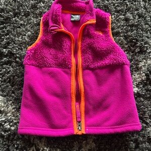 The North Face Pink and Orange Fleece Vest